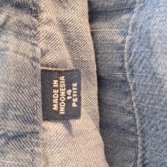 J. Jill Drawstring Waist Wide Leg Lightweight Jeans Sz 14P *H - Picture 7 of 8